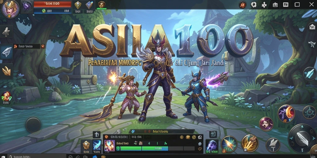Screenshot gameplay ASIA100 dengan pertempuran seru dalam dunia MMORPG.