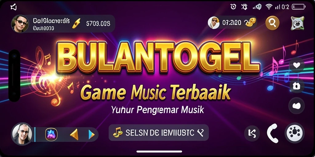 Tampilan gameplay BULANTOGEL yang menampilkan berbagai tantangan musik.