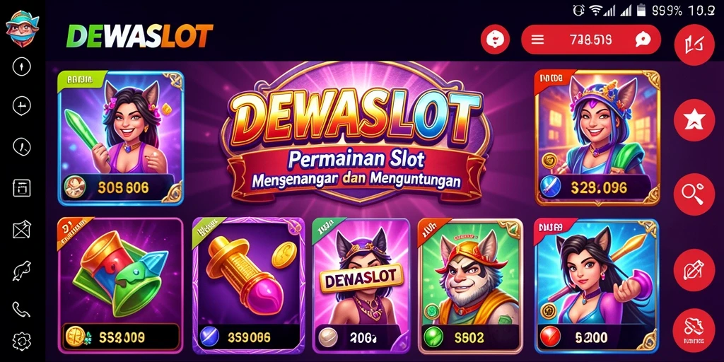 Screenshot utama DEWASLOT menampilkan gameplay slot yang menarik dan penuh warna.