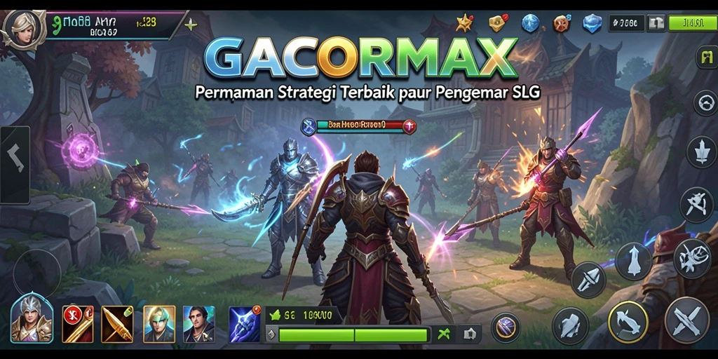 Screenshot menampilkan aksi pertempuran strategis dalam GACORMAX.