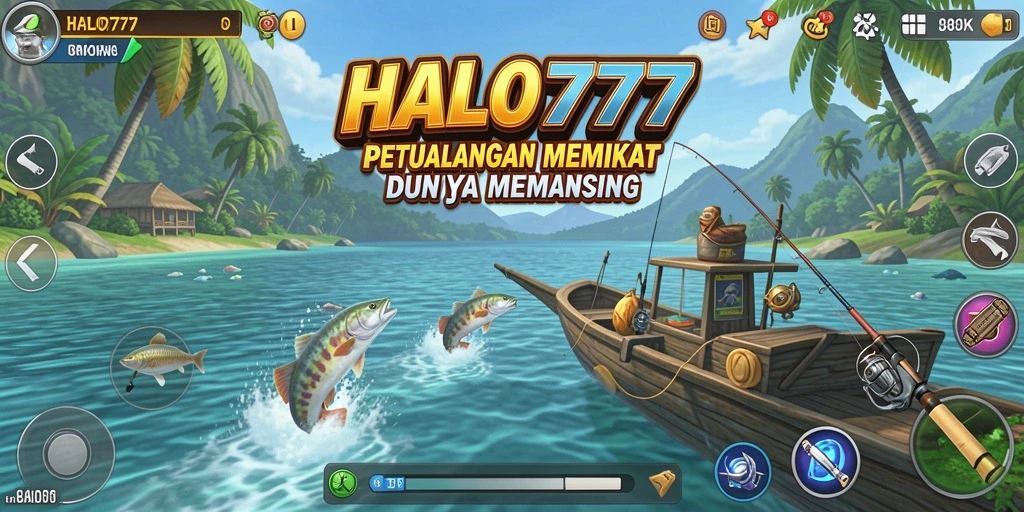 Tampilan gameplay memancing yang menarik dan menantang di HALO777.