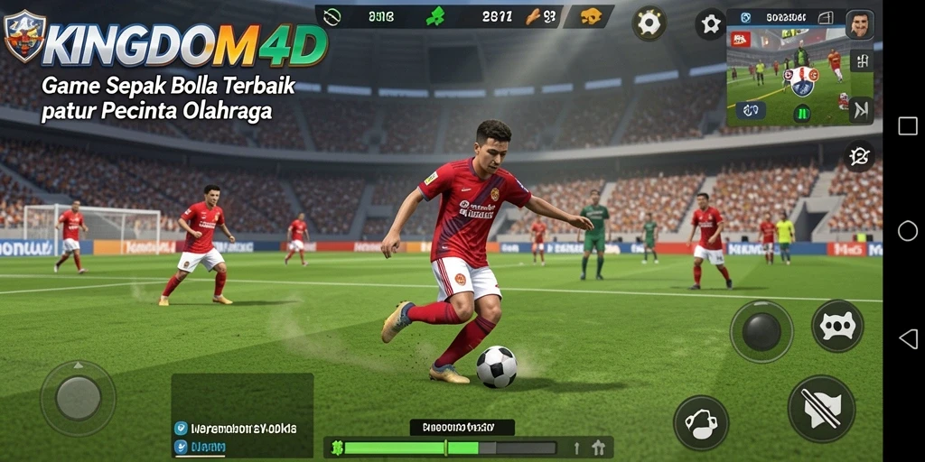 Tampilkan momen mendebarkan dari gameplay sepak bola.