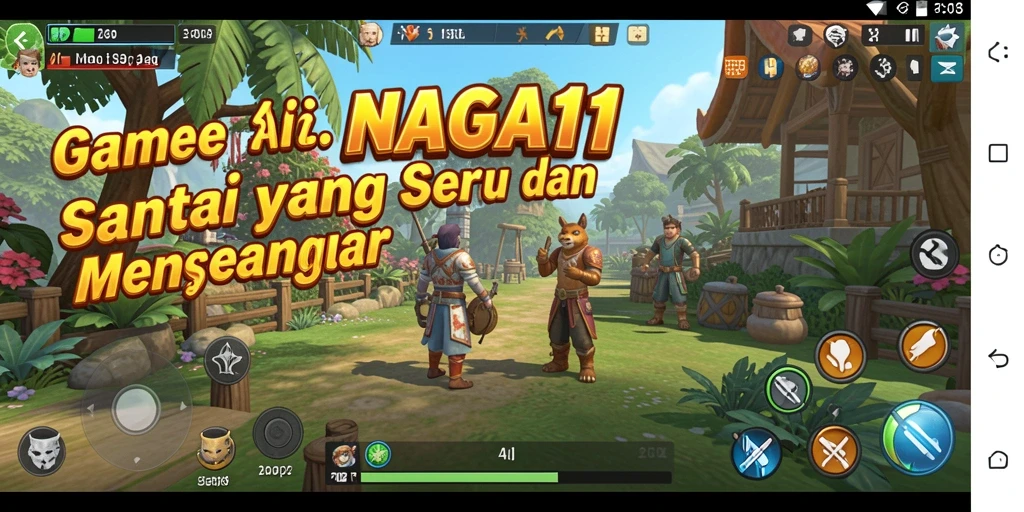 Tampilan gameplay <strong>NAGA11</strong> yang penuh warna dan menghibur.