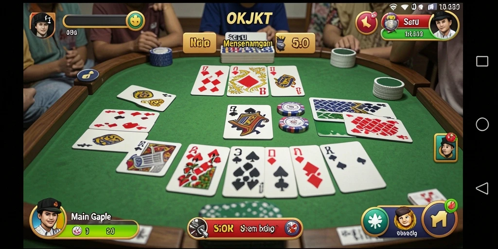 Tampilan gameplay seru Gaple di OKJKT.