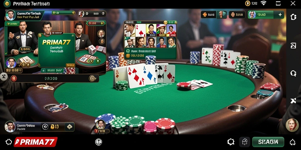 Gameplay seru PRIMA77 dengan pemain di meja Poker.