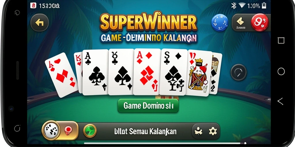 Tampilan screenshot lain dari gameplay seru Domino di SUPERWINNER.
